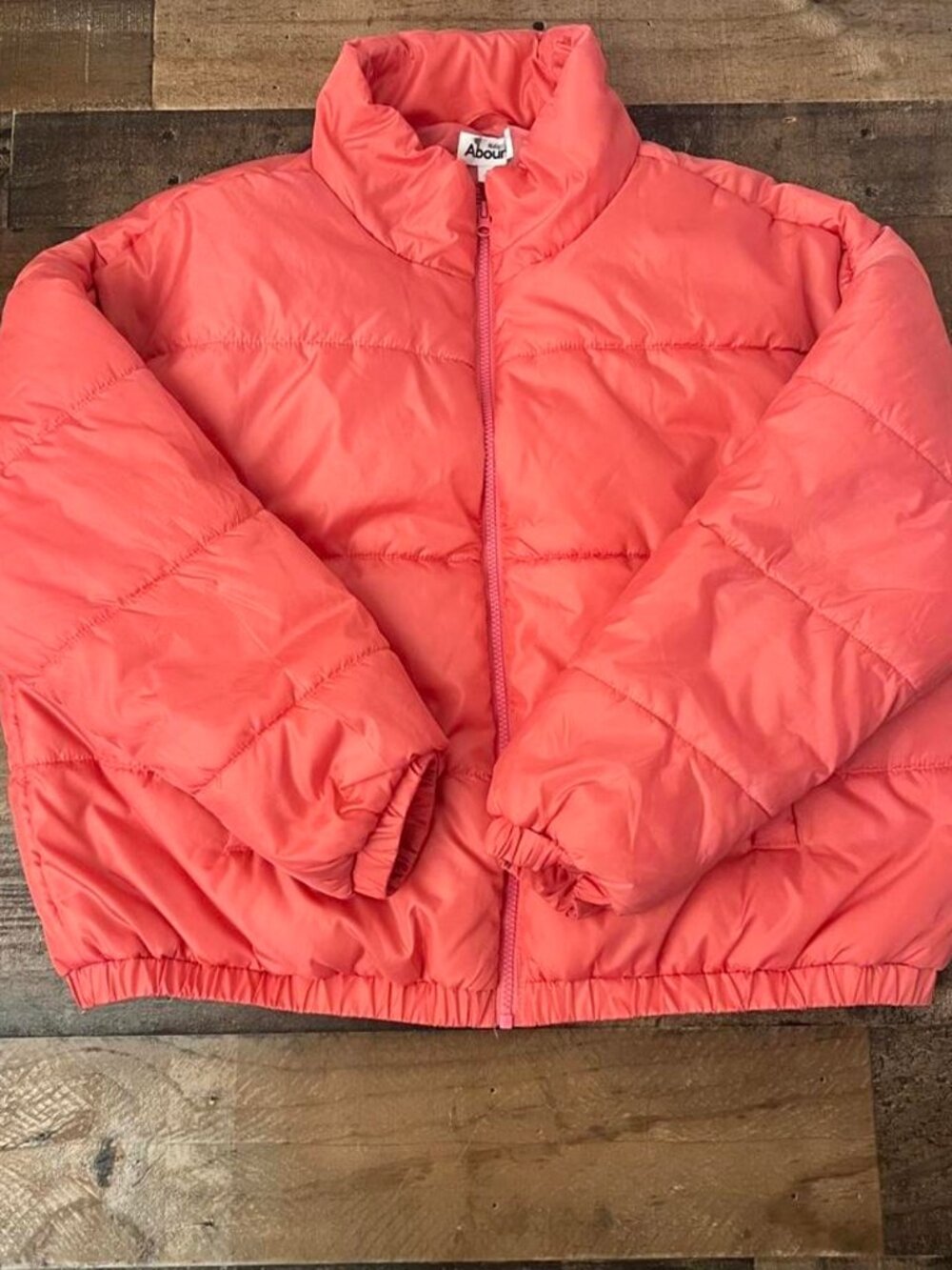 Abound coral puffer jacket in XL